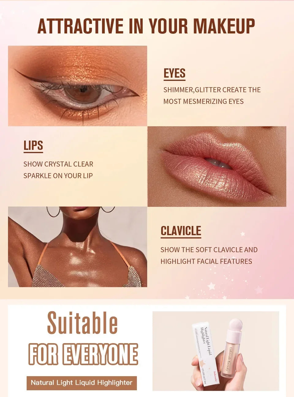 Beautiful Highlighter Liquid Contouring Body Make-up for women Brightening Complexion Glow Recipe Glossier High Cheap Cosmetics