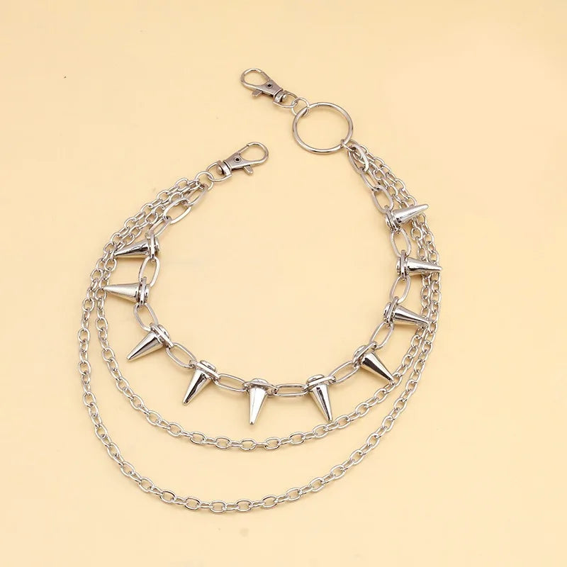 Hip Hop Punk Rock Metal Pants Waist Chain Men Women Key Chain Trousers Chain Wallet Keychain Jeans Unisex Hip-hop Jewelry Gift