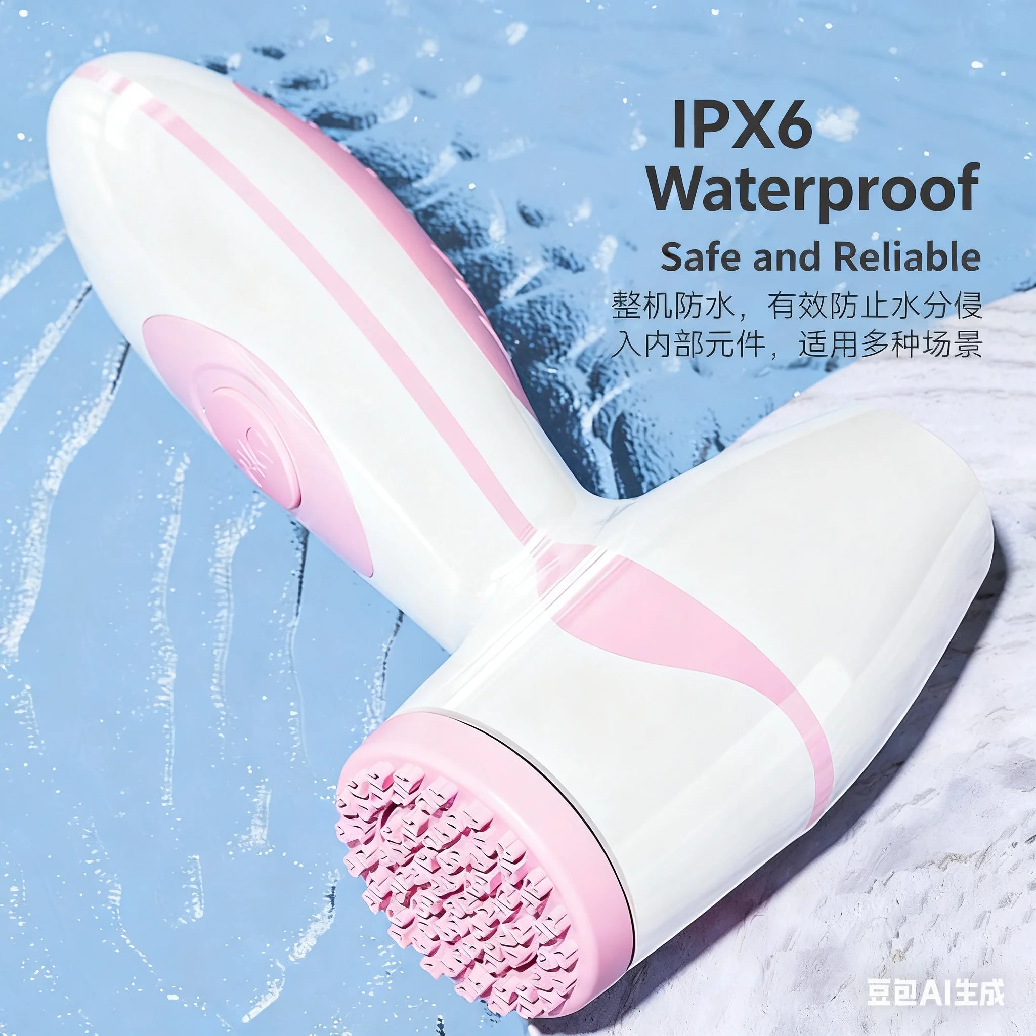 Facial cleansing brush, waterproof dual rotating facial cleansing brush, comes with 3 brush heads and 2 adjustable speeds, recha