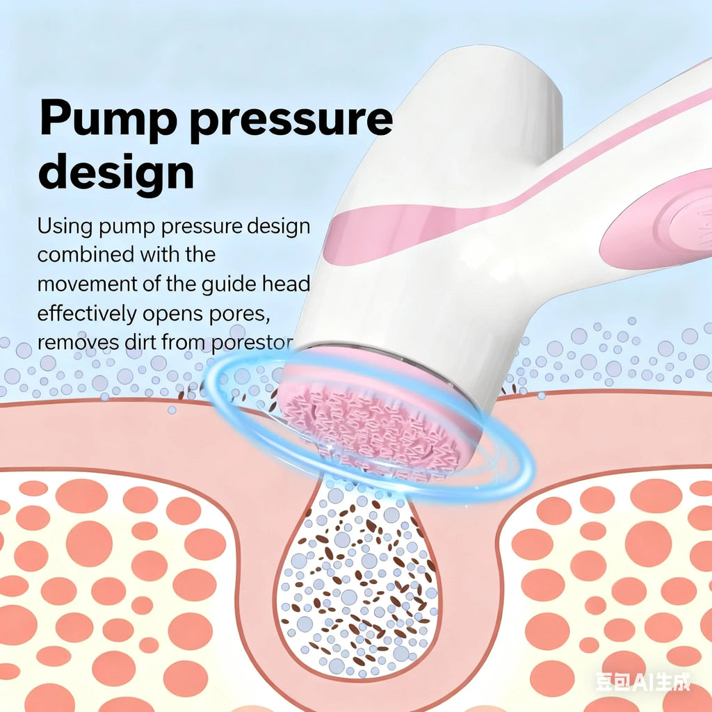 Facial cleansing brush, waterproof dual rotating facial cleansing brush, comes with 3 brush heads and 2 adjustable speeds, recha