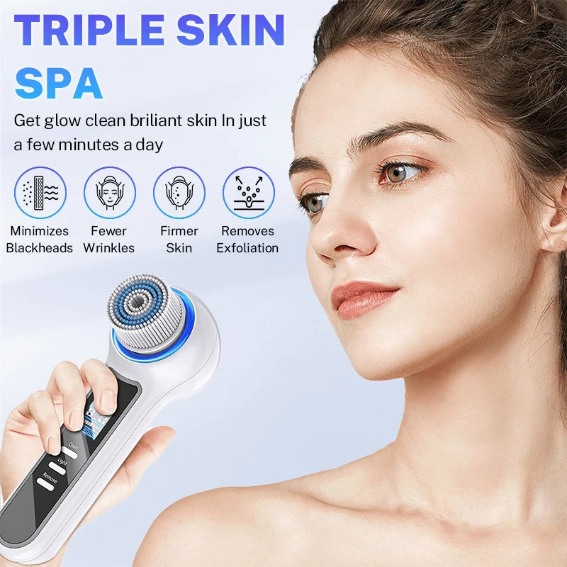 5 in 1 Electric Facial Cleansing Brush Blackhead Remover Pore Vacuum Cleaner Deep Cleaning Face Care Black Head Removal Machine
