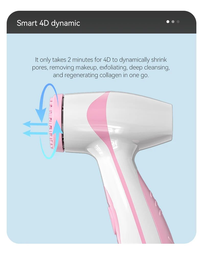 Facial cleansing brush, waterproof dual rotating facial cleansing brush, comes with 3 brush heads and 2 adjustable speeds, recha