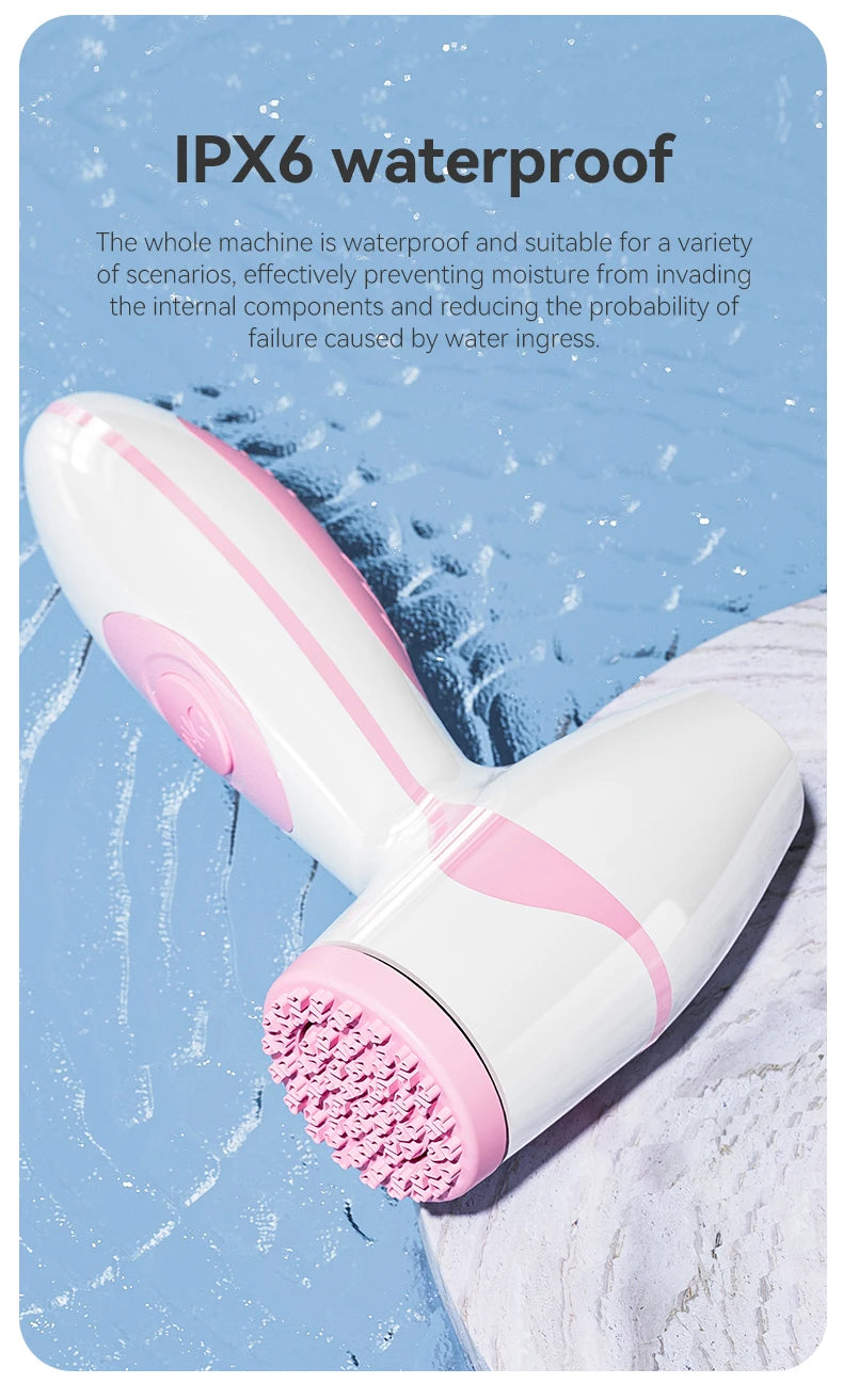 Facial cleansing brush, waterproof dual rotating facial cleansing brush, comes with 3 brush heads and 2 adjustable speeds, recha