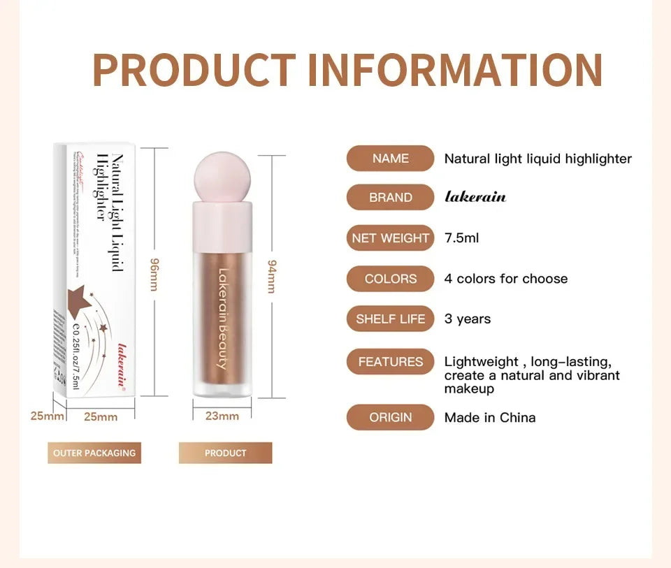 Beautiful Highlighter Liquid Contouring Body Make-up for women Brightening Complexion Glow Recipe Glossier High Cheap Cosmetics