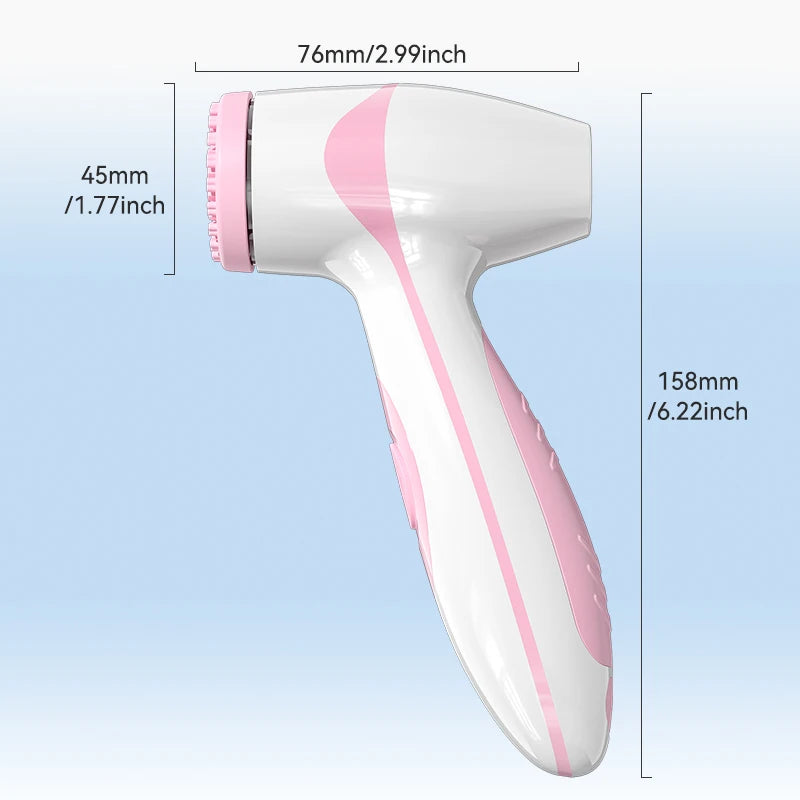 Facial cleansing brush, waterproof dual rotating facial cleansing brush, comes with 3 brush heads and 2 adjustable speeds, recha