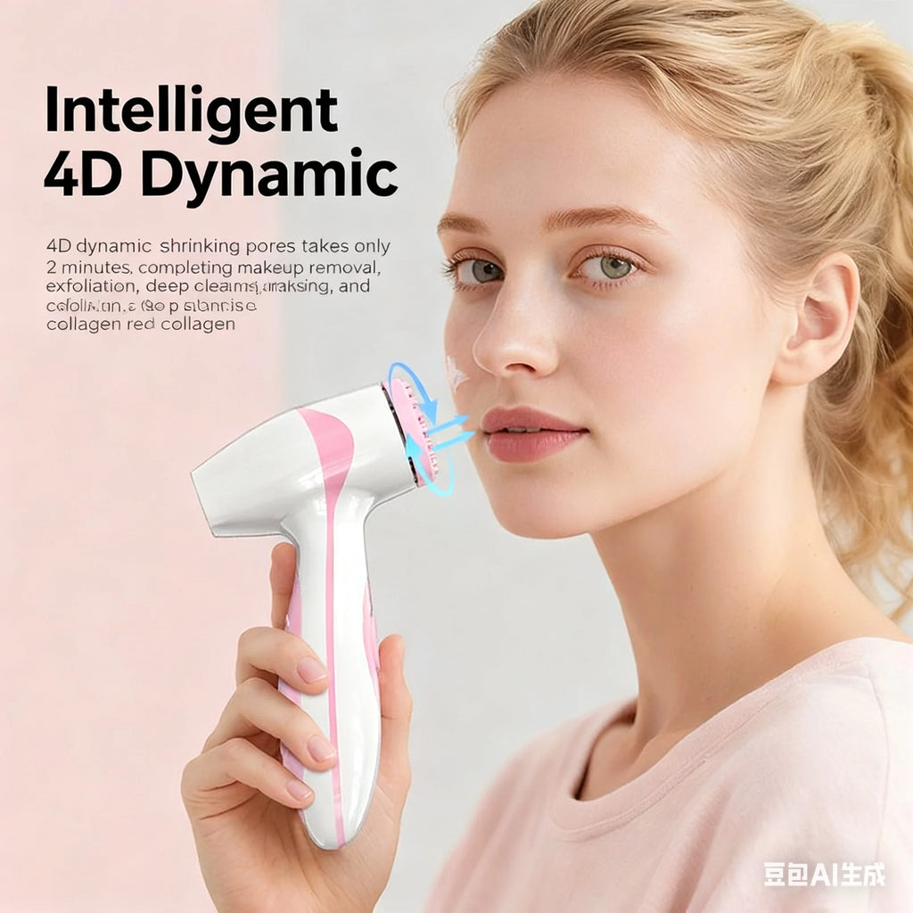 Facial cleansing brush, waterproof dual rotating facial cleansing brush, comes with 3 brush heads and 2 adjustable speeds, recha