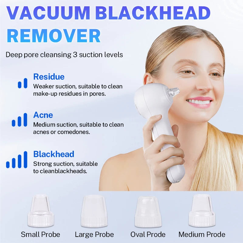 5 in 1 Electric Facial Cleansing Brush Blackhead Remover Pore Vacuum Cleaner Deep Cleaning Face Care Black Head Removal Machine