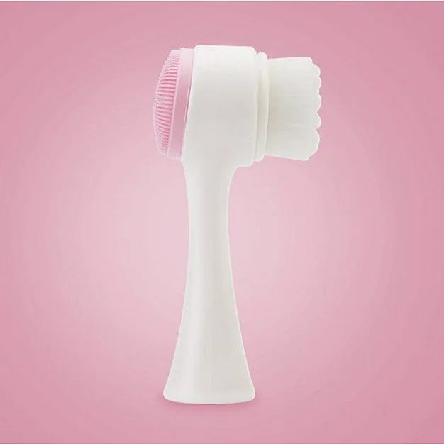 Silica Gel Facial Brush Double Sided Facial Cleanser Blackhead Removing Product Pore Cleaner Exfoliating Facial Brush Face Brush